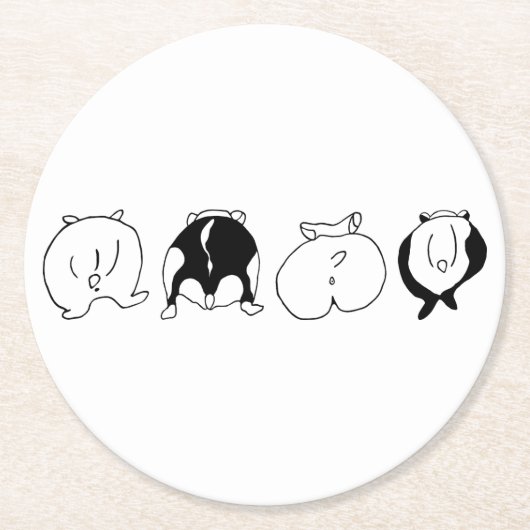 Hamster Butts Ronde Kartonnen Onderzetter (Voorkant)