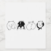 Hamster Butts Wijn Etiket (Enkel label)