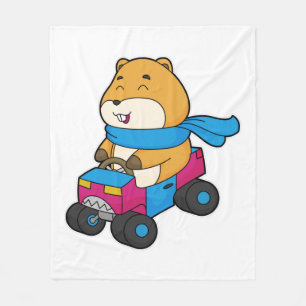 Hamster Car Fleece Deken