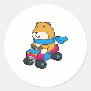Hamster Car Ronde Sticker