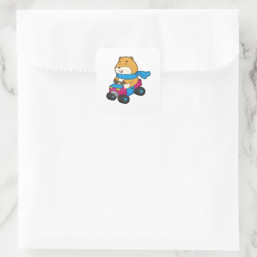 Hamster Car Vierkante Sticker (Tas)