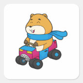 Hamster Car Vierkante Sticker (Voorkant)