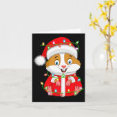 Hamster Christmas Lights Santa Costume Cute Animal Kaart (Gele Bloem)