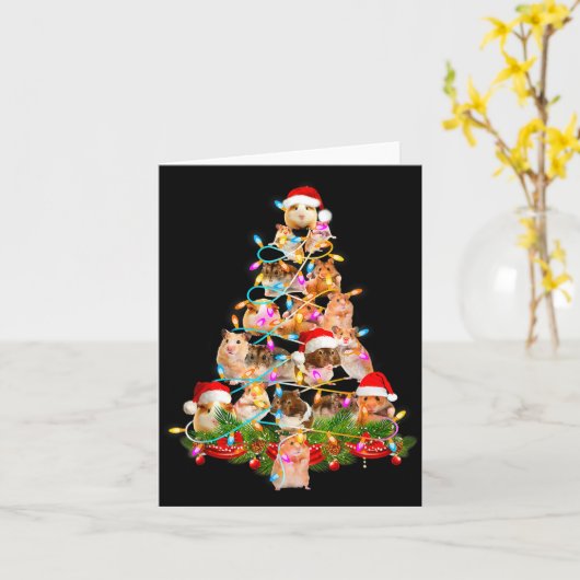 Hamster Christmas Tree Led Funny Hamster Snow Chir Kaart (Gele Bloem)