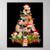 Hamster Christmas Tree Led Funny Hamster Snow Chir Poster (Voorkant)