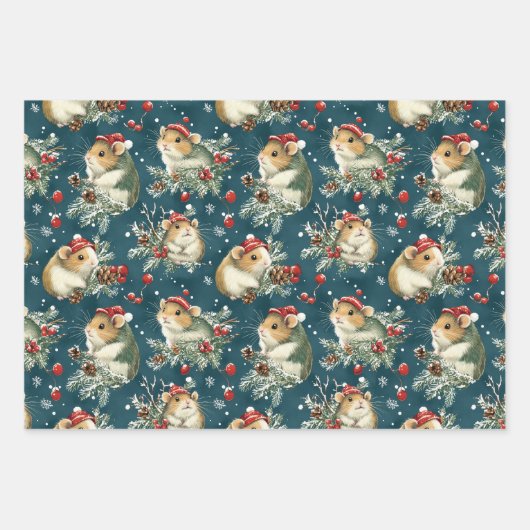 Hamster Christmas Wrapping Paper (Voorkant 2)