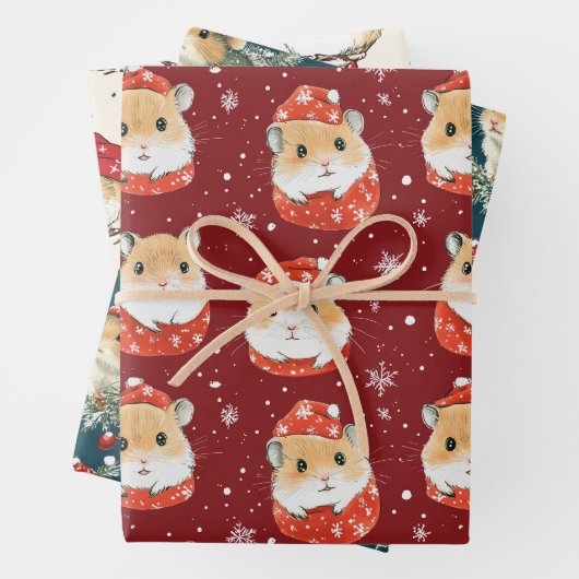 Hamster Christmas Wrapping Paper (In situ)