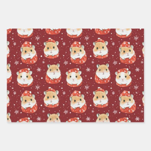 Hamster Christmas Wrapping Paper (Voorkant)