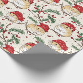 Hamster Christmas Wrapping Paper Design Cadeaupapier (Hoek)