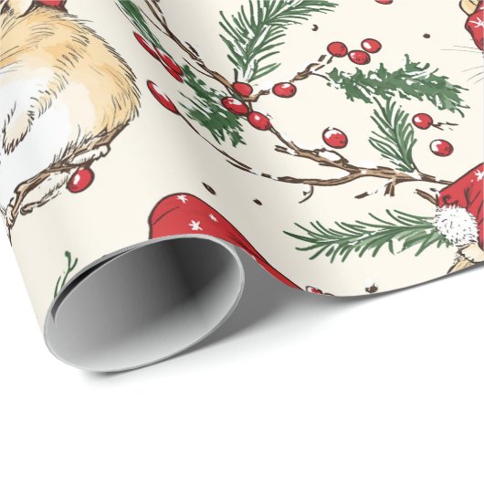 Hamster Christmas Wrapping Paper Design Cadeaupapier (Rol Hoek)