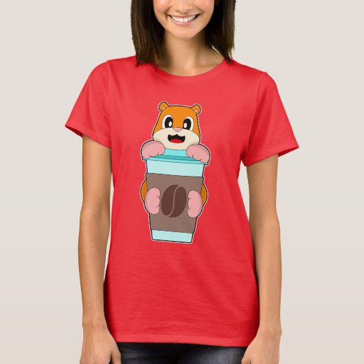 Hamster Coffee voor onderweg T-shirt (Voorkant)