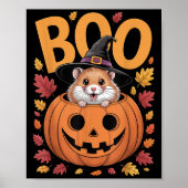 Hamster Costume On Pumpkin Halloween Hamster  Poster (Voorkant)