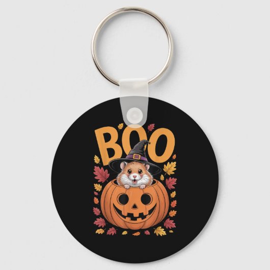Hamster Costume On Pumpkin Halloween Hamster Sleutelhanger (Voorkant)