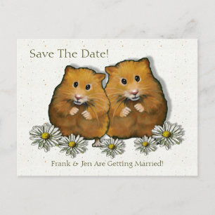 Hamster Couple, Daisies: Save the Date, Huwelijk Aankondigingskaart