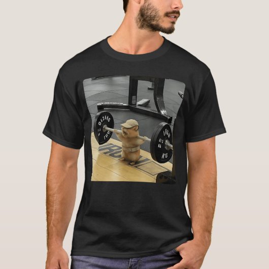 Hamster Deadliftraining Grappige Cute Rat Gewichth T-shirt (Voorkant)