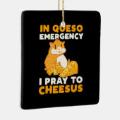 Hamster die ik bid tot Cheesus Keramisch Ornament (Rechts)