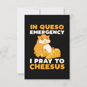 Hamster die ik bid tot Cheesus RSVP Kaartje
