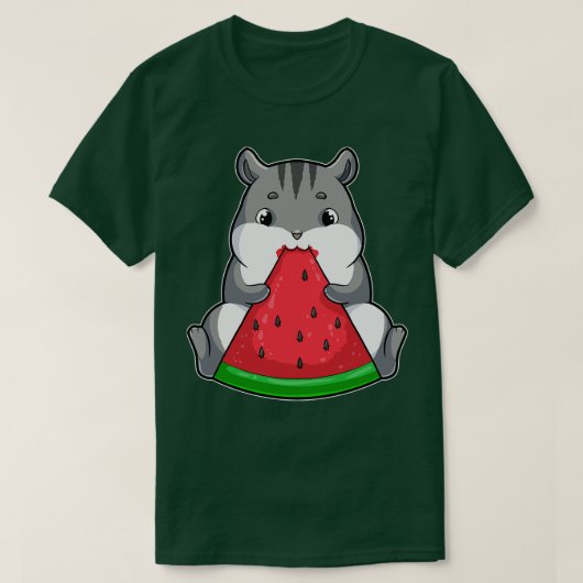 Hamster die Watermeloen eet T-shirt (Design voorkant)