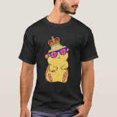 Hamster die zonnebrillen draagt en Crown England U T-shirt (Voorkant)