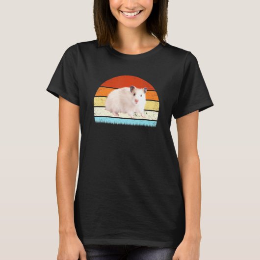 hamster Dierenhouder Retrostijl T-shirt (Voorkant)