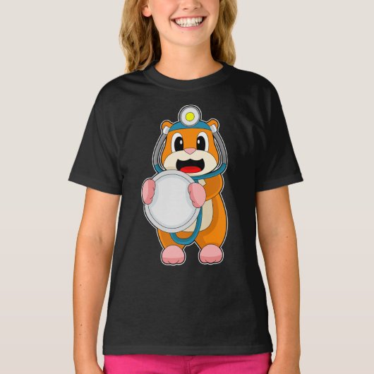 Hamster Doctor Stethoscoop T-shirt (Voorkant)