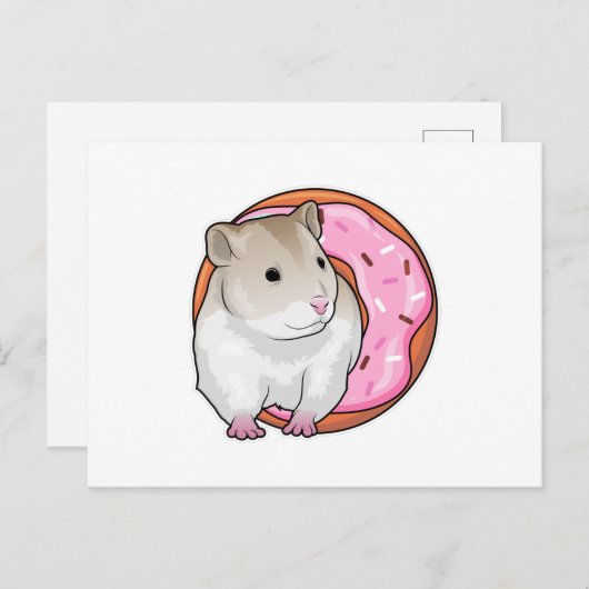 Hamster Donut Briefkaart (Voorkant / Achterkant)