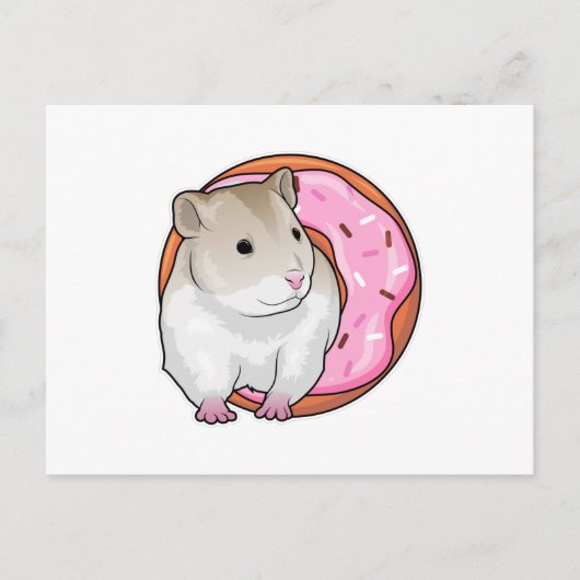 Hamster Donut Briefkaart (Voorkant)