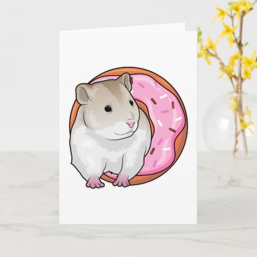 Hamster Donut Kaart (Gele Bloem)