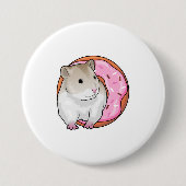 Hamster Donut Ronde Button 7,6 Cm (Voorkant)