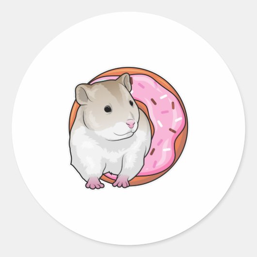 Hamster Donut Ronde Sticker (Voorkant)