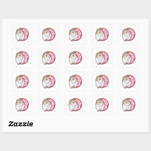 Hamster Donut Vierkante Sticker (Vel)