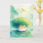 Hamster Drijfpret Kaart (Gele Bloem)