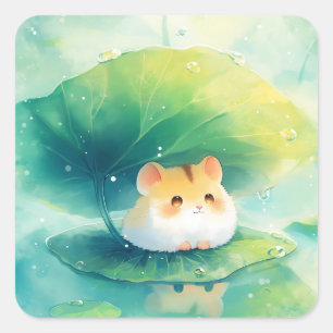 Hamster Drijvend Plezier Vierkante Sticker