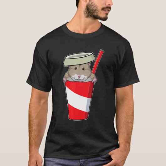 Hamster Drink de riem van de beker T-shirt (Voorkant)
