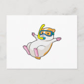 Hamster duikt met zwembril briefkaart (Voorkant)