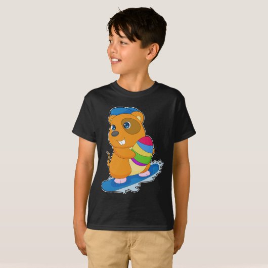 Hamster Easter Snowboard T-shirt (Voorkant volledig)