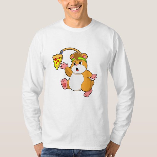 Hamster eet pizza t-shirt (Voorkant)