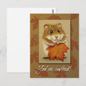 Hamster en Autumn Leaf - Briefkaart (Voorkant / Achterkant)
