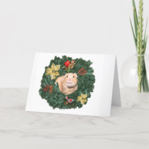 Hamster en de kroon van Kerstmis Feestdagen Kaart