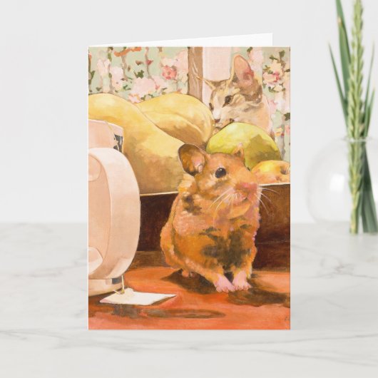 Hamster en kat Blank Kaart (Voorkant)