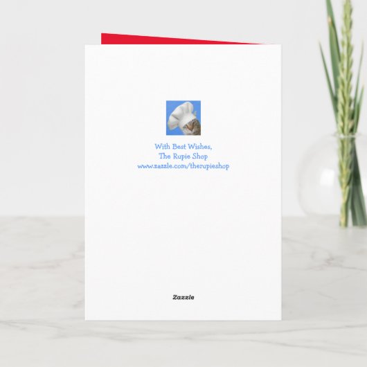 Hamster- en kerstcadeautjes feestdagen kaart (Achterkant)