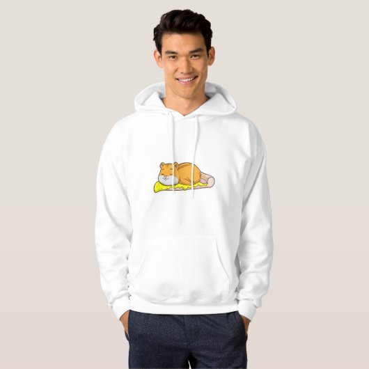 Hamster en Pizza met kaas Hoodie (Voorkant volledig)