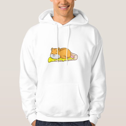 Hamster en Pizza met kaas Hoodie (Voorkant)