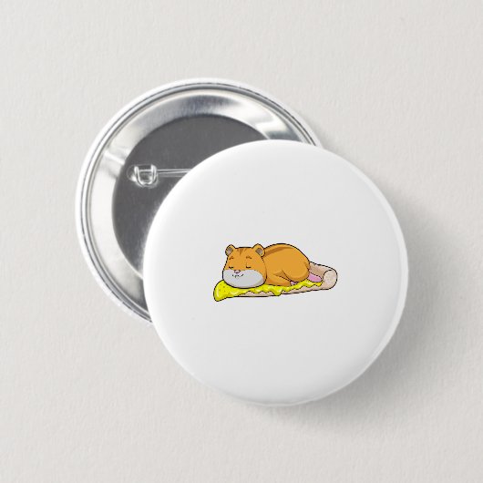 Hamster en Pizza met kaas Ronde Button 5,7 Cm (Voorkant /achterkant)