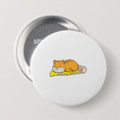 Hamster en Pizza met kaas Ronde Button 7,6 Cm (Voorkant /achterkant)
