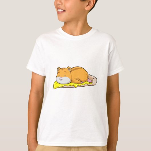 Hamster en Pizza met kaas T-shirt (Voorkant)