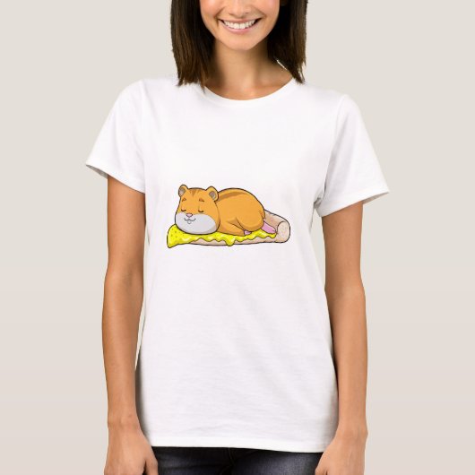 Hamster en Pizza met kaas T-shirt (Voorkant)