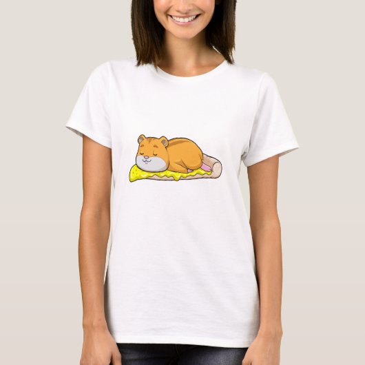 Hamster en Pizza met kaas T-shirt (Voorkant)