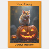 Hamster en pompoenen Halloween magneet (Voorkant)