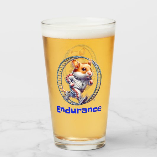 Hamster Endurance Running Shirt Hamster hardlopen Glas (Voorkant gevuld)